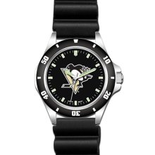 Challenger Pittsburgh Penguins Watch with Black Rubber Bracelet