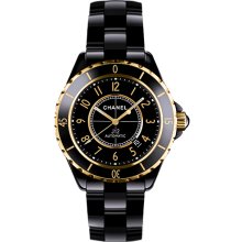 Chanel J12 Calibre 3125 Black Ceramic Mens Watch H2129