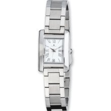 Charles Hubert Ladies Stnless Steel White Dial 20Mm Rectangular Watch XWA3262