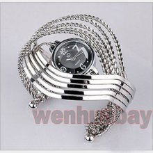 Charm Bracelet Bangle Quartz Ring Wrist Watch Wave Cross Ladies Womens Girl's