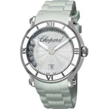 Chopard Women's 'Happy Sport Round' White Rubber Strap Diamond