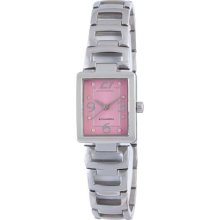 Chronotech Women's Pink Dial Polished Stainless Steel Watch ...