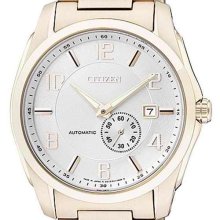 Citizen Automatic Gold Tone White Dial Men's Watch Nj0042-59b