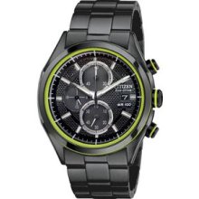 Citizen Eco-Drive HTM 2.0 Black Ion Chronograph Mens Watch CA0435-51E