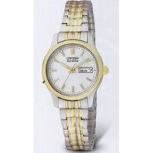 Citizen Eco Drive Ladies` 2-tone Expansion Band Watch