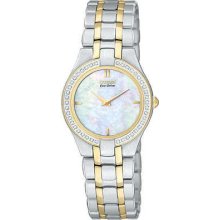 Citizen Eco-drive Two-tone Mop Dial Diamond Ladie's Watch Eg3154-51d