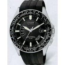 Citizen Eco-drive World Perpetual A-t Watch With Black Strap