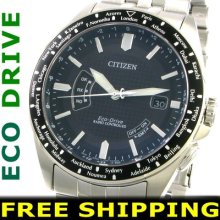 Citizen Men Watch Eco-drive Radio Control H145 +xpress +warranty Cb0027-51e