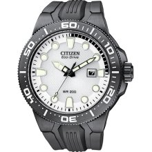 Citizen Men's Scuba Fins Eco-Drive Stainless Steel Case Silver Dial Date Display BN0095-08A