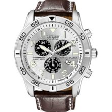 Citizen Stainless Steel Case Eco-Drive Chronograph Alarm Perpetual Calendar - Calendar Silver - Stainless Steel