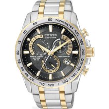 Citizens AT4004-52E Perpetual Chrono AT Men's Bracelet Black Dial