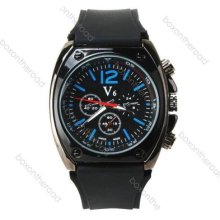 Classic Pilot Military Rubber Silicone Band Men Quartz Analog Watch Fathers' Day