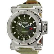 Coalition Force Gmt Stainless Steel Case Canvas Strap Green Dial