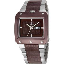 Croton Brown Stainless Steel Mens Date 45mm Watch SP339120TTBR