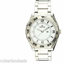 Croton Ca301216ssdw Men's Oversized White Dial Quartz Watch