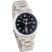 CURREN 8080 Stainless Steel Men's Analog Watch with Date (Black)