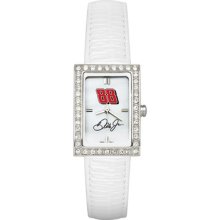 Dale Earnhardt Jr. #88 Women's Allure Watch with White Leather Strap