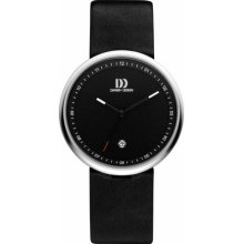 Danish Design Women's Iv13q1002 Steel Black Leather Analog Watch