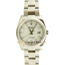 Datejust 116200 Oyster Band Smooth Bezel White Dial Perfect