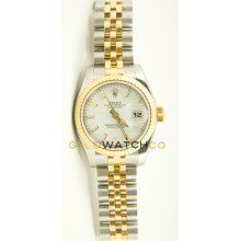 Datejust 179173 Steel Gold Jubilee Band Fluted Bezel White Dial