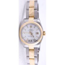 Datejust 179173 Steel Gold Oyster Band Fluted Bezel White Dial