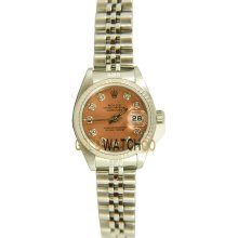 Datejust 69174 Steel Jubilee Band Fluted Bezel Pink Diamond Dial