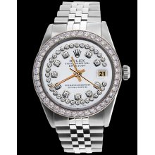 Datejust rolex men watch SS jubilee bracelet white string diamond dial rolex