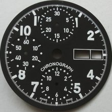 Dial Eta Valjoux 7750 Ã˜ 29.5mm Black Chronograph Swiss Made