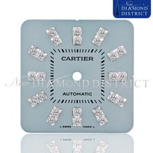 Diamond Blue Dial For Large Cartier Santos 100 Watch 38mm