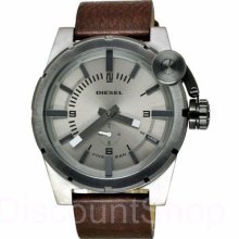 Diesel Analog Dz4238 | Brown Leather Strap | Gunmetal Dial | 48mm | 50m |