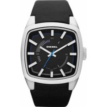 Diesel DZ1530 Men's Quartz Black Leather Strap Black Dial Watch ...