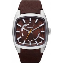 Diesel Men's DZ1528 Brown Leather Quartz Watch with Brown Dial