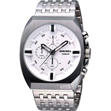 Diesel Men's DZ4262 Silver Stainless-Steel Quartz Watch with White Dial