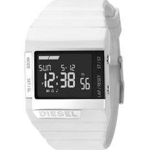 Diesel Men's DZ7131 White Polyurethane Quartz Watch with Digital Dial