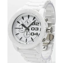 Diesel Men's White Ceramic Case and Bracelet Chronograph White Dial DZ4220