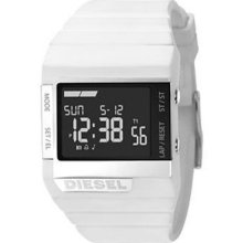 DIESEL MENS WHT DIGITAL BLK DIAL WATCH