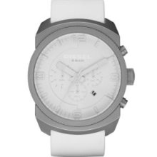 Diesel White Men's Round Chronograph Dial with White Silicone Strap Watch