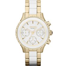 DKNY Ceramic & Gold Bracelet Women's Watch - Gold