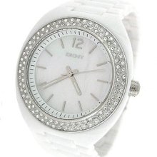 Dkny Crystal & Plastic Bracelet Watch Ny8095