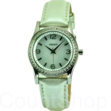 Dkny Glitz Ny8483 | Silver Leather | Mother Of Pearl Dial | 32mm | 50m |