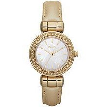 Dkny Men's & Women's Stainless Steel Case Beige Calfskin Mineral Watch Ny8565