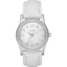 DKNY White Leather Ladies Watch NY8376 ...