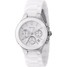 DKNY Women's NY4912 White Ceramic Quartz Watch with White Dial