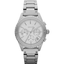 DKNY Women's NY8519 Silver Stainless-Steel Quartz Watch with Moth ...