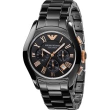 Emporio Armani AR1410 Ceremica Watch Chronograph Black