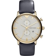 Emporio Armani Chronograph Leather Women's Watch AR0386