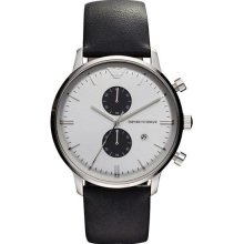 Emporio Armani Leather Chronograph Men's Watch AR0385