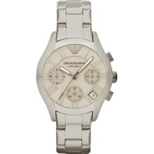 Emporio Armani Unisex Chronograph Polished Grey Ceramic 39mm Ar1460