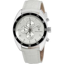 Emporio Armani Women s Quartz Chronograph Leather Strap Watch