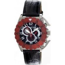 Equipe Paddle Men's Watch with Silver Case and Red Bezel